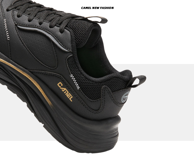 Обувь для пересечённой местности 【q态柔】骆驼轻量高弹运动鞋男士冬季新款男鞋革面防水跑步鞋女 Camel