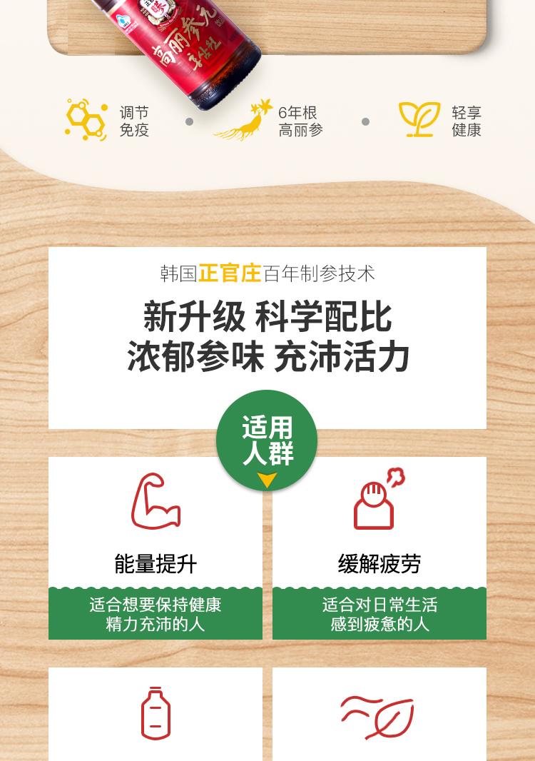 韩国国礼级品牌 正官庄 6年根高丽参元液 100ml 图4