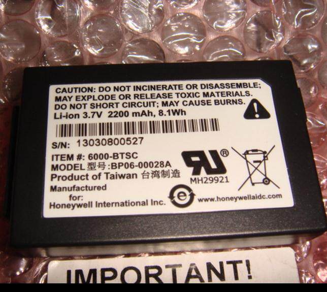 Honeywell Honeywell 6100EP 5100EP 6500EP Battery 6000-BTSC 2200MAH