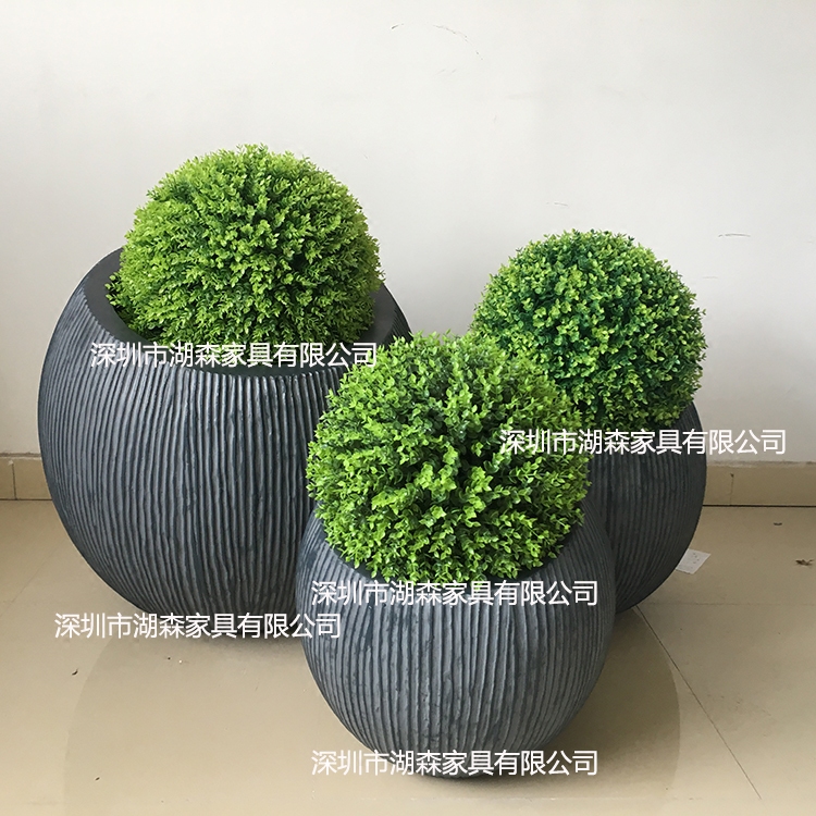 Eurostyle Fields Garden Glass Fiber Floor Large Flower Pot Hotel Outdoor Waterproof Pendulum combined mall Green Uplanter vase