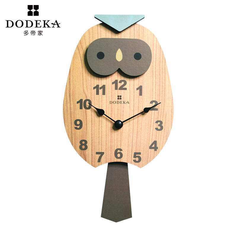 Dodi family creative animal clock watch Children's room card pass decorative wall clock Modern simple silent living room bedroom clock