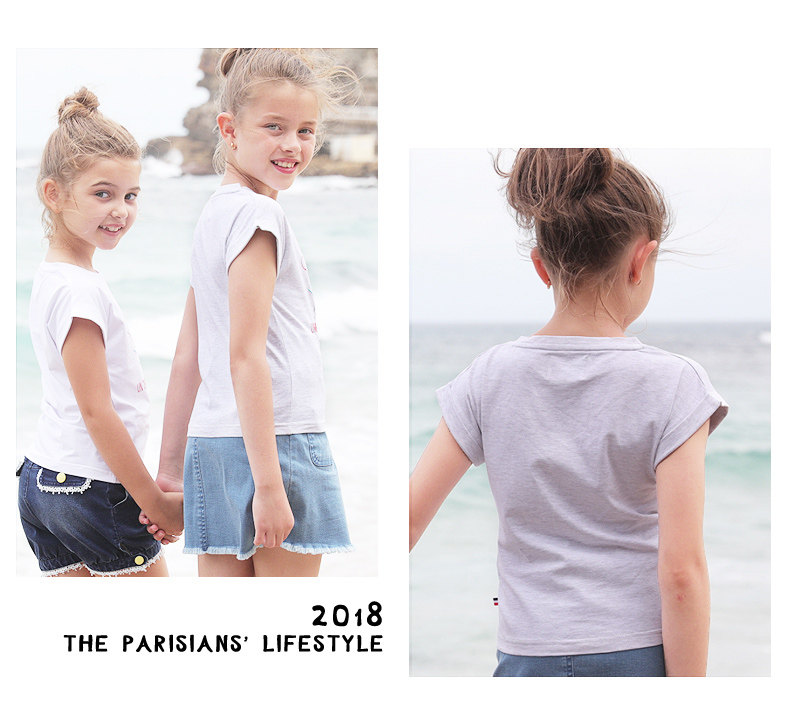 ELLE kids 18年夏季新款 女童圆领短袖T恤 宽松圆领衫 天猫优惠券折后￥59包邮（￥89-30）2色可选