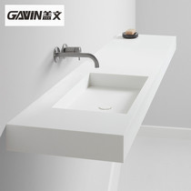 One-piece wall invisible single basin double basin artificial stone bathroom cabinet wash basin cabinet wash table customization