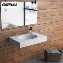 Household balcony hanging wall small apartment bathroom single basin integrated artificial stone basin wash basin customization
