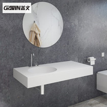 Simple home hotel artificial stone one wall hanging wall under the table round basin matte hand wash wash pool toilet custom