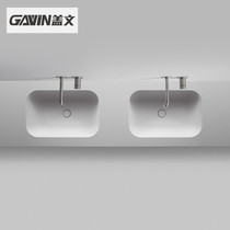 Simple household small-sized bathroom semi-embedded Wall integrated artificial stone platform basin wash basin customization