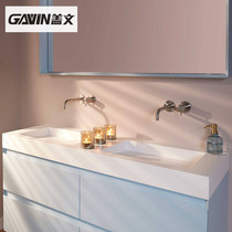 Artificial stone invisible double basin matte one-body basin washbasin wash basin sub-basin integrated forming basin customization