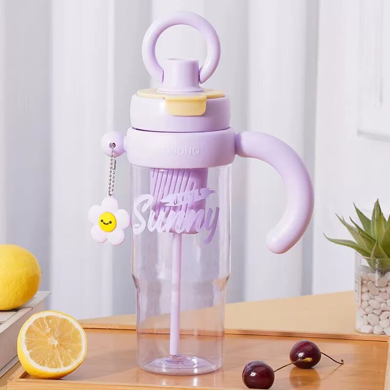 【8】高颜值冰霸杯耐高温茶水分离吸管杯大容量双饮泡茶水塑料杯