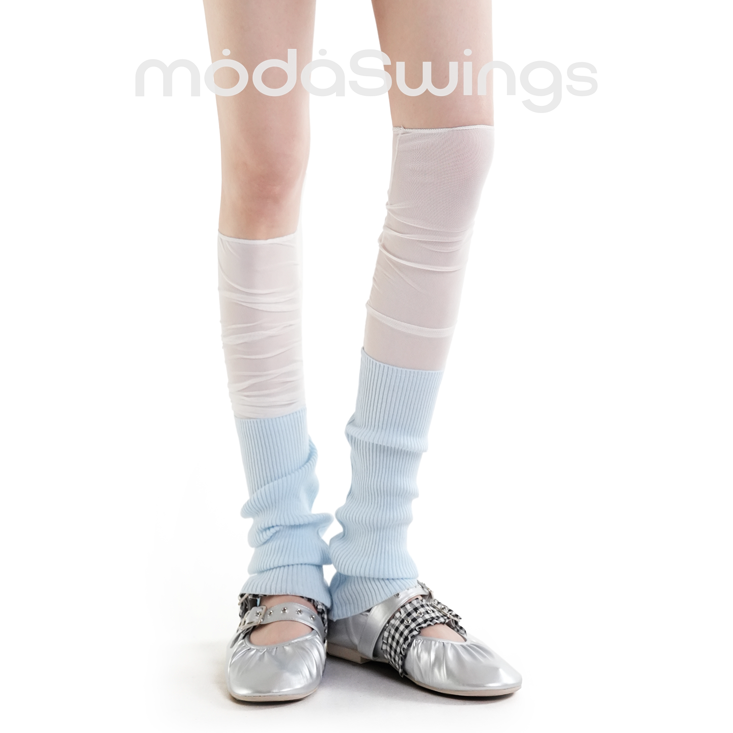 Spring and Autumn Blue Long Socks, Thin Sweet Ballet Style Over-the-Knee JK Calf Socks, Light Asian Style Leg Covers, Y2K