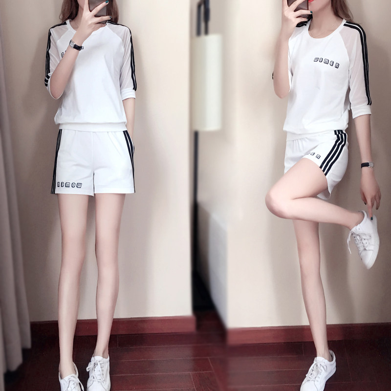 Fashion Western style suit female summer 2022 new top with shorts two-piece sports casual women's Korean version loose