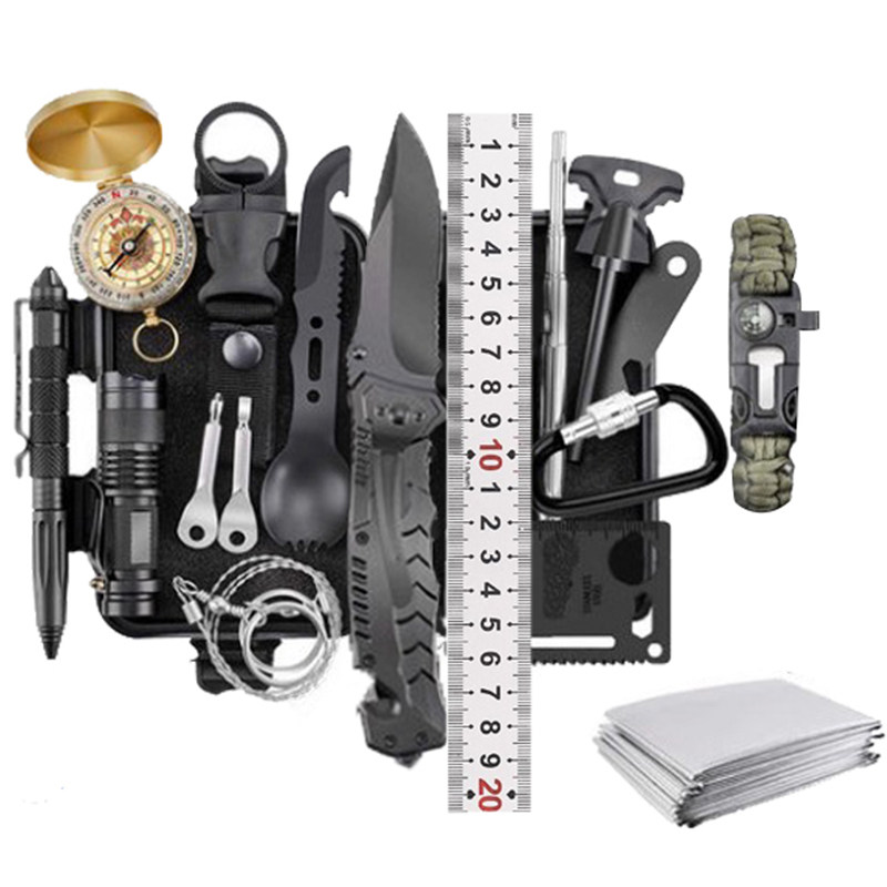 Outdoor Camping Mountaineering Exploration Travel Survival Combination Tools Self-Driving Multi-Functional Waterproof First Aid Box