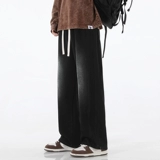 Джинсы для отдыха, мужские тонкие летние штаны, в американском стиле, свободный прямой крой