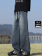 Lie Pu Retro Straight Jeans Men's New American Distressed Pants 2026 Trendy Ins Wide Leg Pants