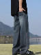 Lie Pu Retro Straight Jeans Men's New American Distressed Pants 2026 Trendy Ins Wide Leg Pants