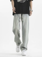 Летние джинсы, штаны, осенние повседневные брюки, в американском стиле, свободный прямой крой