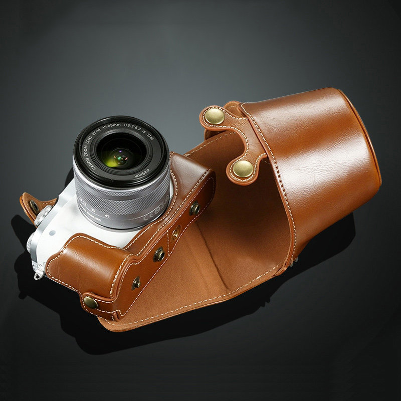 Applicable Canon micro single eye camera EOSM6 EOSM6 M50 M100 200D M50II M50II M50II protective sheath leather sheath 