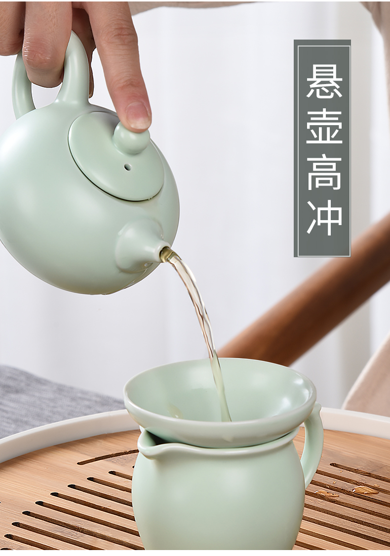 HaoFeng whole celadon teapot teacup tea set household contracted kung fu tea sea GaiWanCha accessories