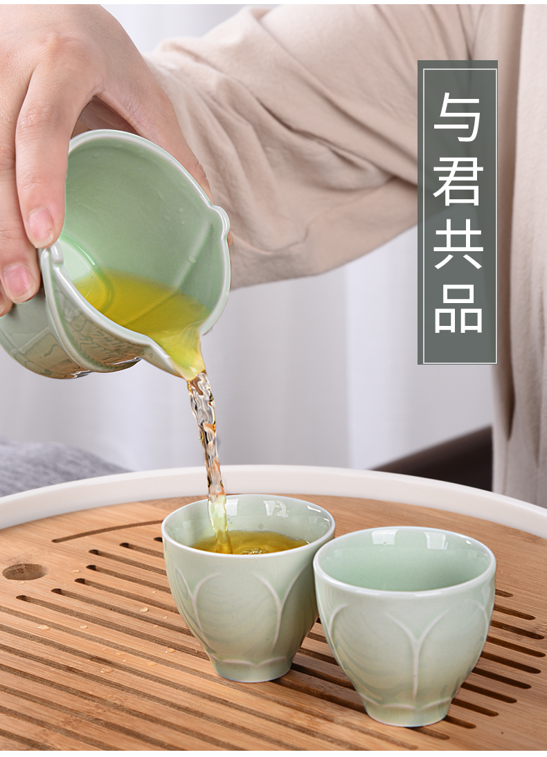 HaoFeng whole celadon teapot teacup tea set household contracted kung fu tea sea GaiWanCha accessories