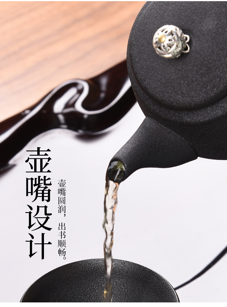 HaoFeng kung fu tea set suit household lid bowl cups of black tea tea six gentleman ceramic teapot