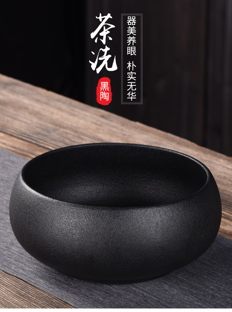 HaoFeng large tea wash with tea urn writing brush washer from coarse ceramic tea set accessories for wash cup bowl of tea accessories for wash water jar