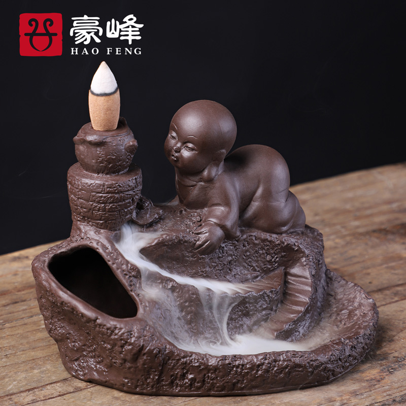 Haofeng Purple sand backflow incense burner Living room household sandalwood incense burner Personality creative tea pet viewing Simple Zen ornaments