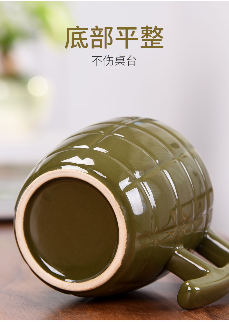 HaoFeng creative glass ceramic cups of tea a cup of water glass coffee cup move trend office mark cup with a spoon