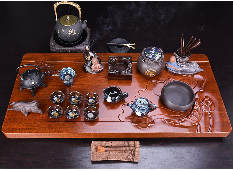 HaoFeng violet arenaceous kung fu tea set home ceramic teapot electric magnetic furnace hua limu tea tray tea tea