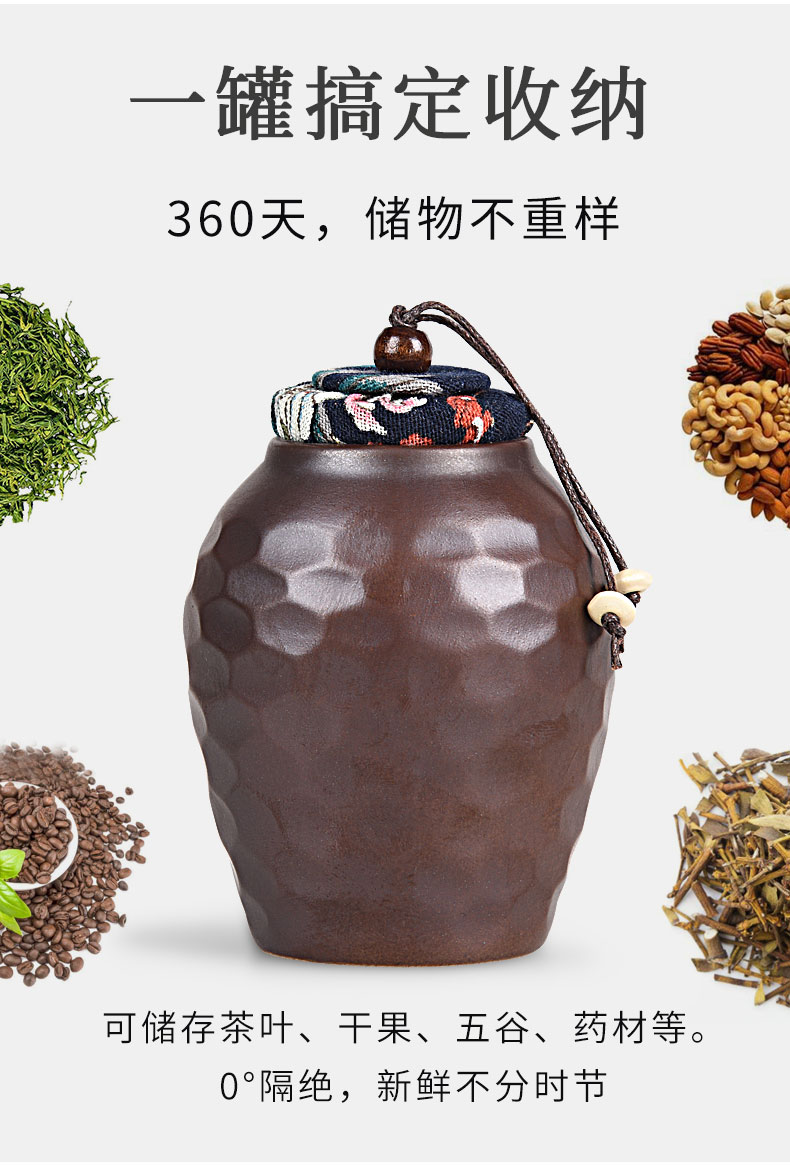 HaoFeng violet arenaceous caddy fixings trumpet pu - erh tea storage tanks by patterns moistureproof receives kung fu tea tea accessories