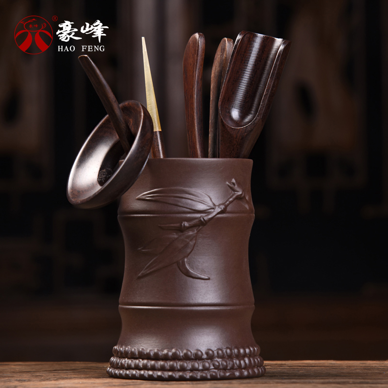 HaoFeng violet arenaceous ebony tea sets tea six gentleman 's combination of kung fu tea accessories ChaGa tea tao