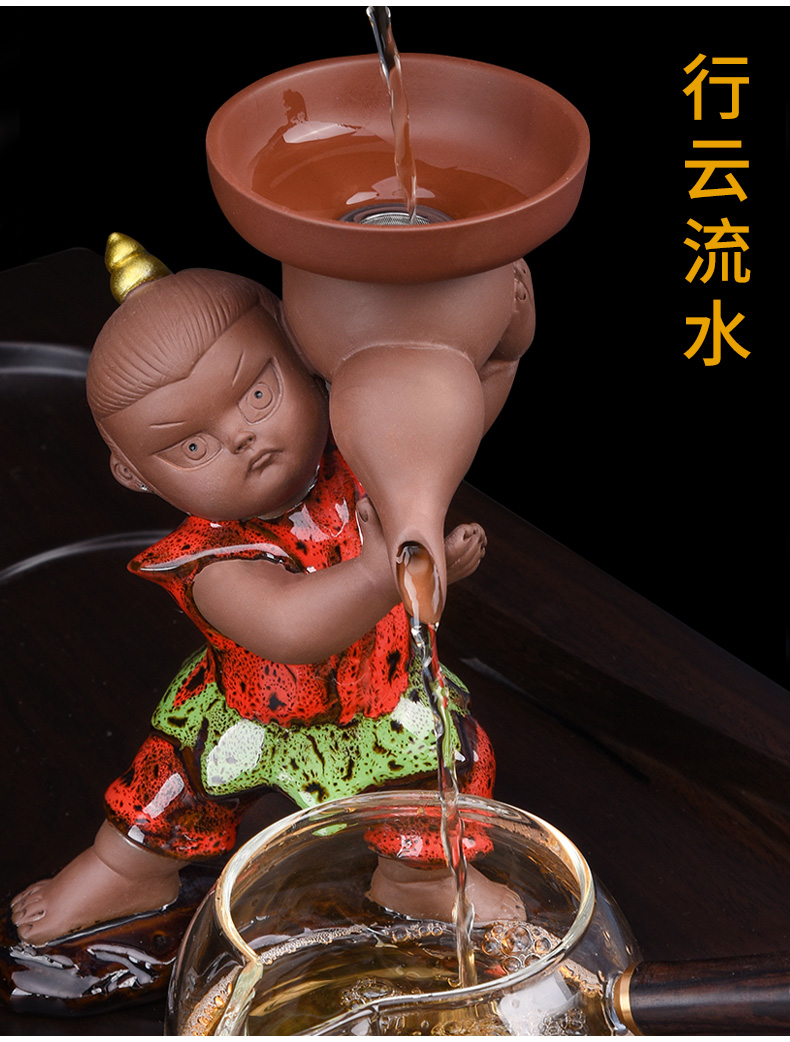 HaoFeng violet arenaceous creative gourd Eva to filter the adornment that occupy the home furnishing articles can raise tea), tea tray tea accessories