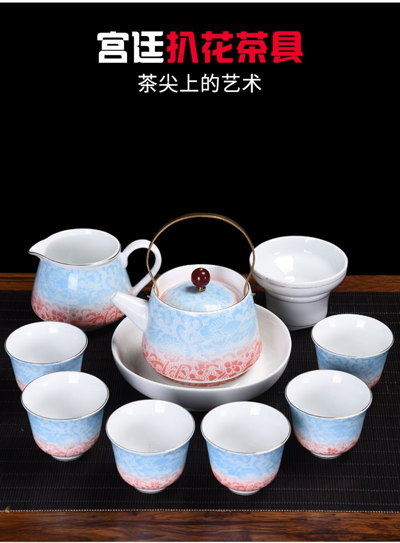 HaoFeng purple sand tea set of a complete set of household kung fu hua limu saucer dish the teapot tea tea tea accessories