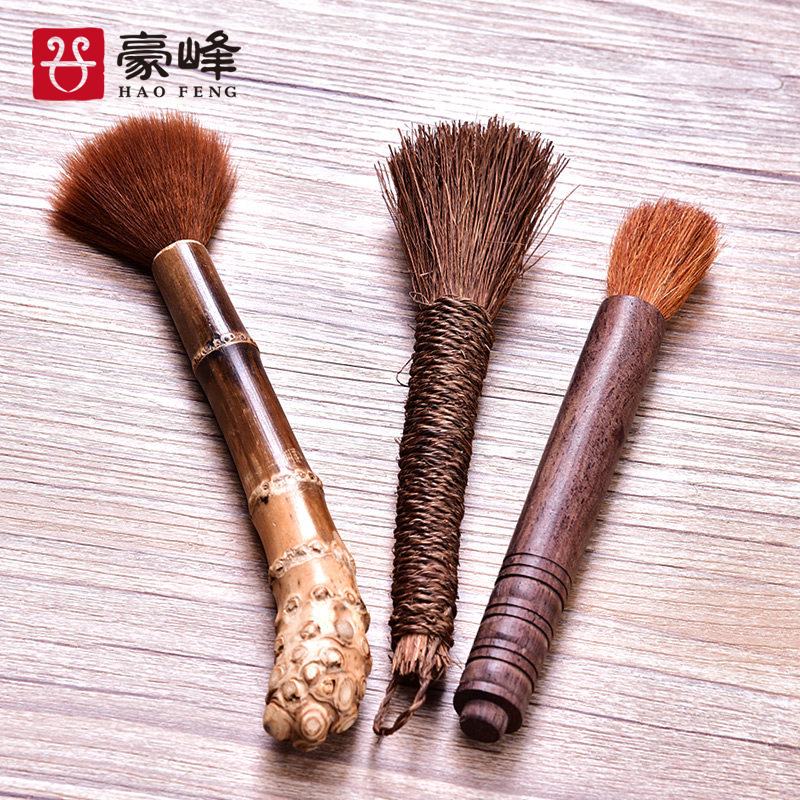 Haofeng Ebony Raising pot Brush Cleaning Tea tray Brush Raising tea Pet Kung Fu Tea Set Tea Ceremony Six Junzi Accessories