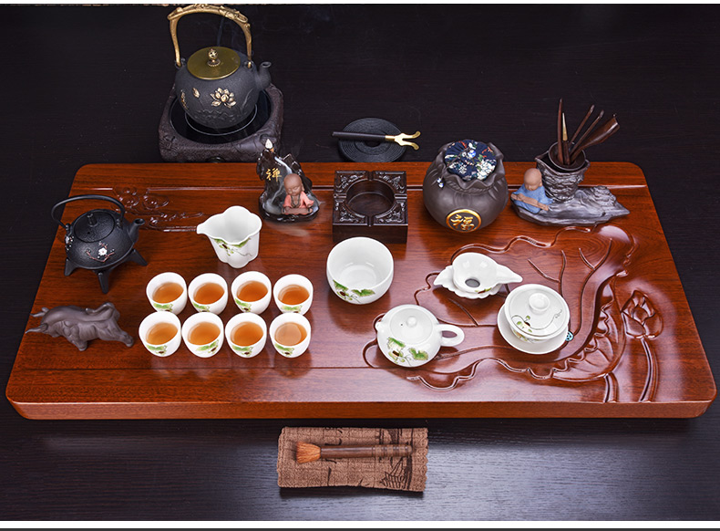 HaoFeng violet arenaceous kung fu tea set home ceramic teapot electric magnetic furnace hua limu tea tray tea tea