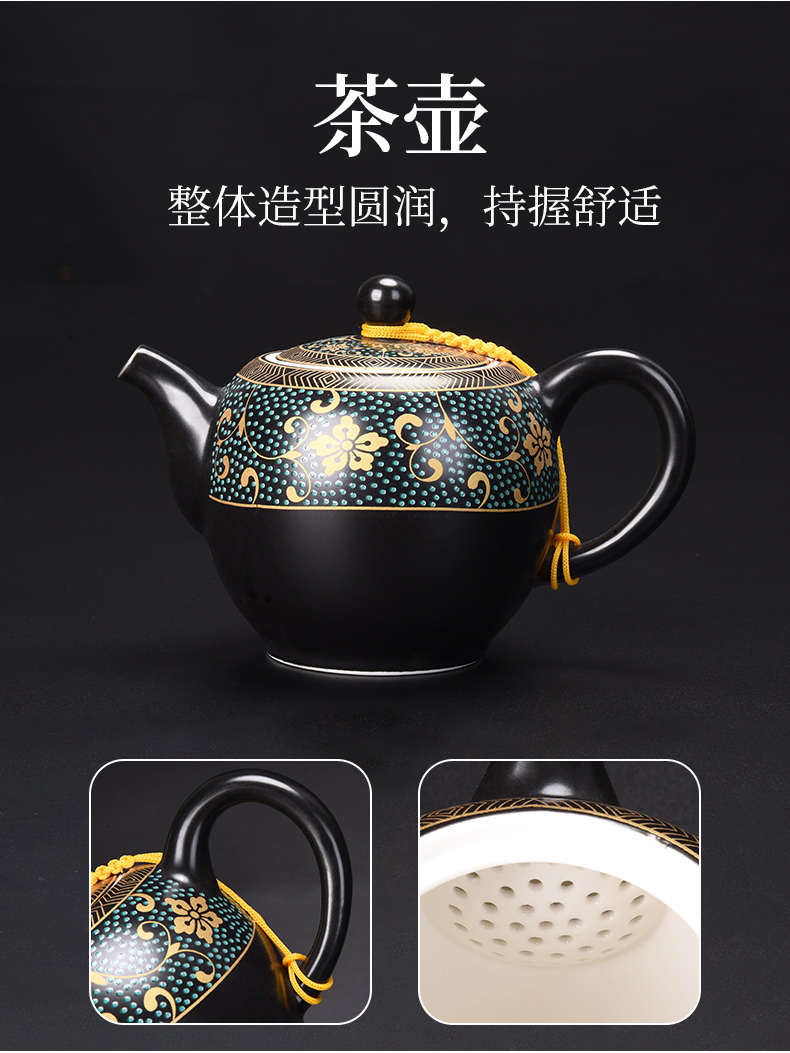 HaoFeng kung fu tea set suit household contracted Japanese ceramic teapot teacup tea sea GaiWanCha accessories gift box