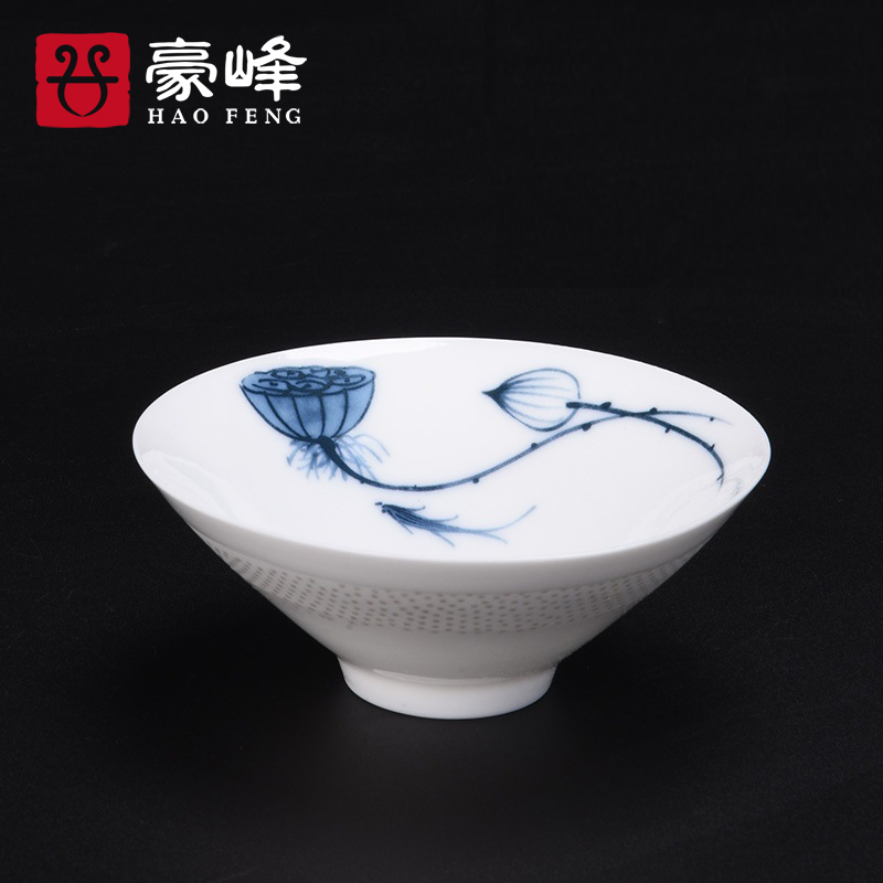 HaoFeng hat to creative individual CPU master single CPU kung fu hand - made ceramic cups Japanese sample tea cup of office