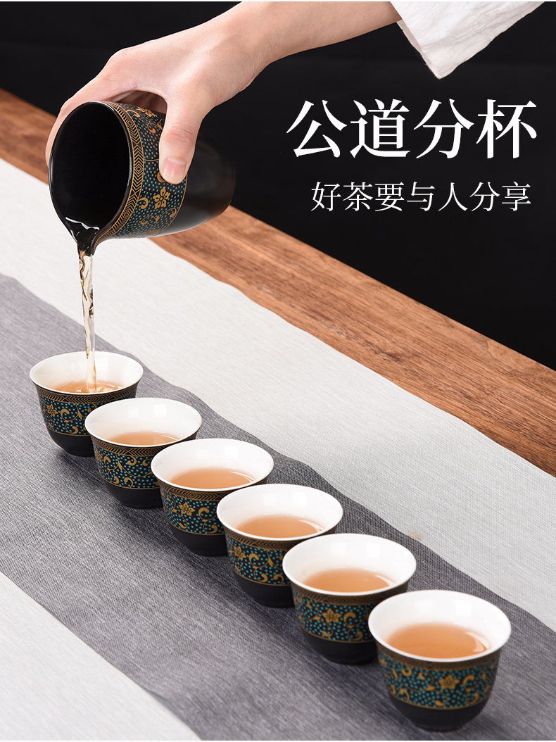 HaoFeng kung fu tea set suit household contracted Japanese ceramic teapot teacup tea sea GaiWanCha accessories gift box