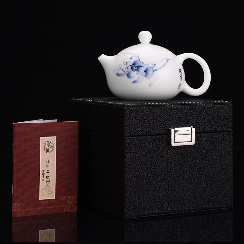 HaoFeng dehua white porcelain teapot household Japanese Chinese white jade CiHu ceramic kung fu single pot of tea tea accessories