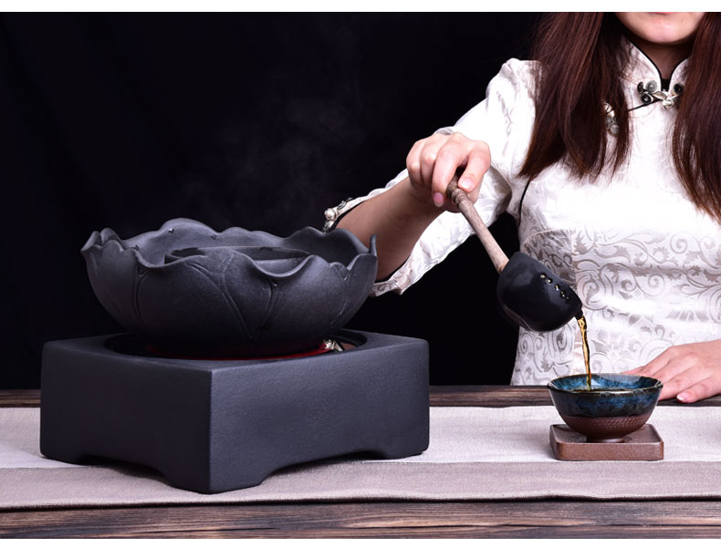 HaoFeng lava rock - boiled tea ware old kung fu tea tea, black tea tea bowl home warm tea ware TaoLu household electricity