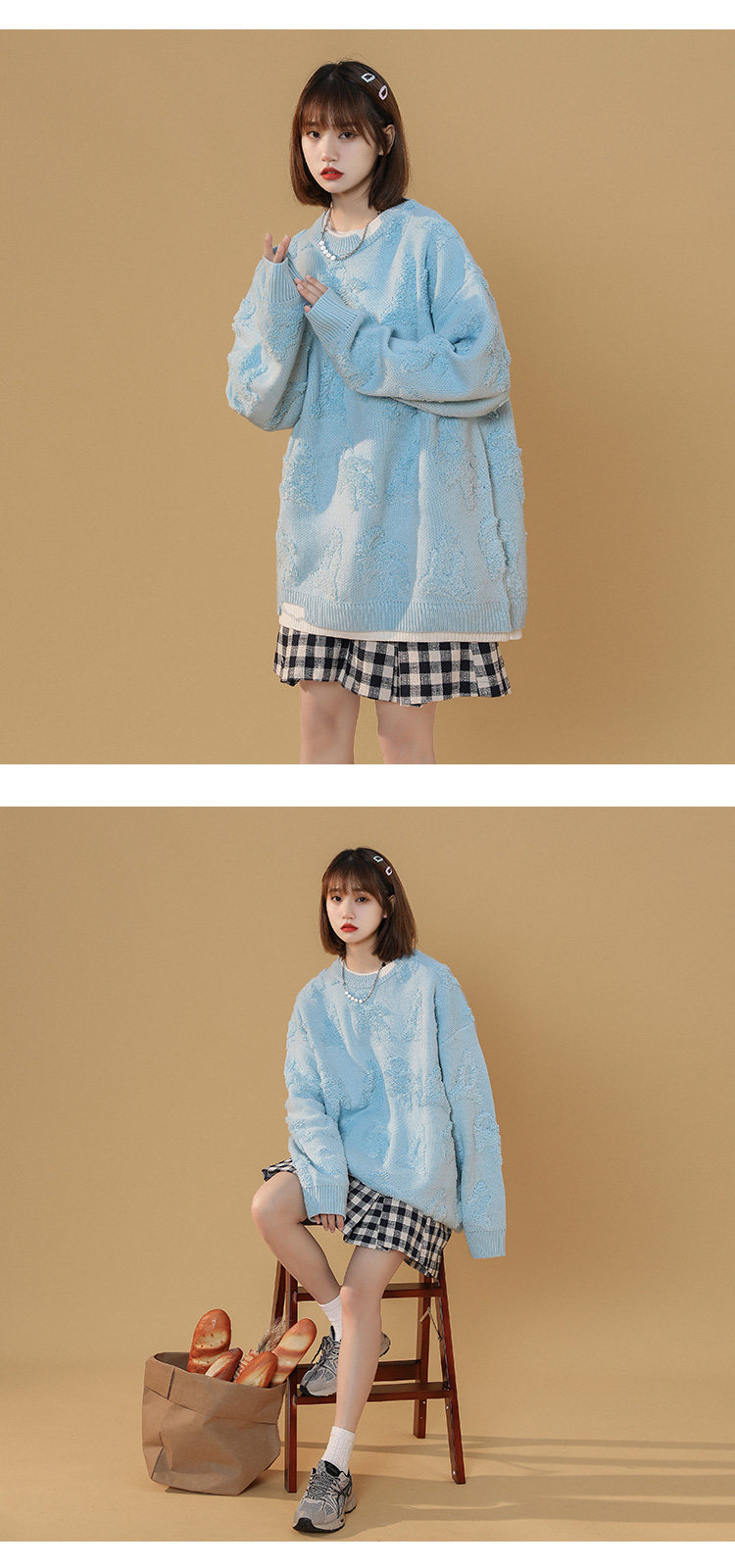 Damen Winterpullover Mit Gesticktem Frottee-detail Und Rundhals_voghion.com