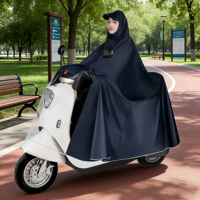 New Electric Vehicle Raincoat, Enlarged and Thickened, Extra Large, Covers Feet, Single or Double, Full-Body, Heavy Rain Protection, for Electric Scooters and Motorcycles