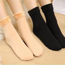  (2-6 pairs) Plus velvet socks womens winter thickened warm wool socks mid-tube mens and womens socks Cotton floor socks