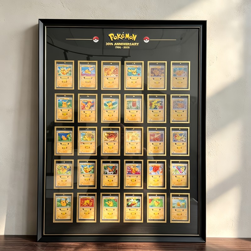 Suitable for 7.3*11 Card Tiles Ptcg Pokémon 30Th Anniversary Pikachu Card Tile Framing Storage Display Frame