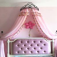 Giường công chúa các bông con giường vỏ màu gạc ở Bắc Âu mục vụ phong cách dân tộc tấm màn che trang trí với khung vương miện - Bed Skirts & Valances rèm khung giường ngủ 4 trụ