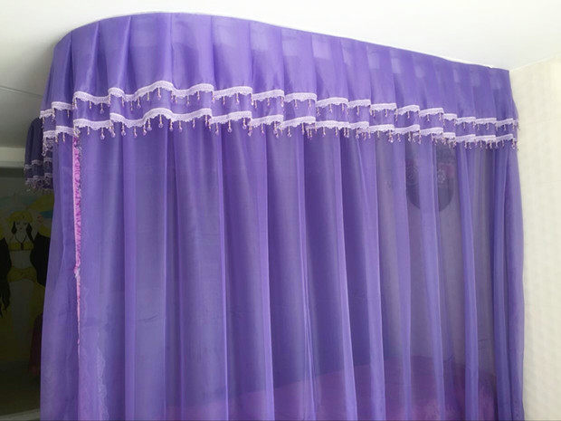 Korean-style bed mantle romantic curtain curtain curtain decorated dresser curtain half-shaded light transparent purple custom