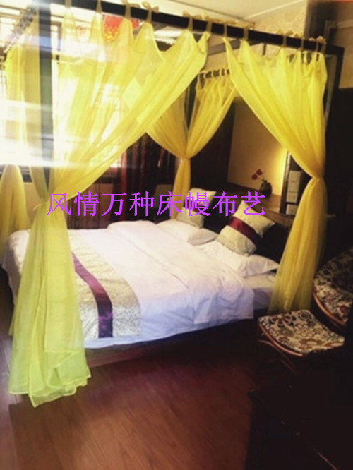 Canopy giường bốn poster rèm rèm trang trí rèm chủ đề khách sạn inn phân vùng khách sạn rèm cá tính tùy chỉnh khóa rèm giường