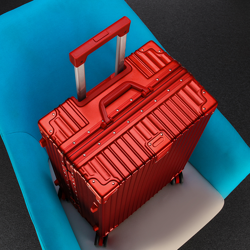 Red Wedding Suitcase Female Bridal Escort box password box Dowry Box Wedding travel leather case Lakebox muted