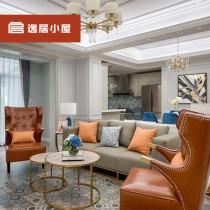 Rear modern genuine leather solid wood sofa combined harbor style neoclassical Bei Gui Garden Type-like board room furniture custom-made