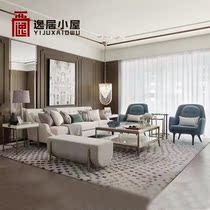 Postmodern Italian style minimalist light extravagant living room solid wood sofa port style extravaganza Villa Boilerplate Sales furniture Customized