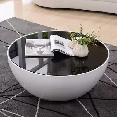 Big bowl coffee table creative simple personality modern living room negotiation table and chair Nordic small apartment round glass coffee table