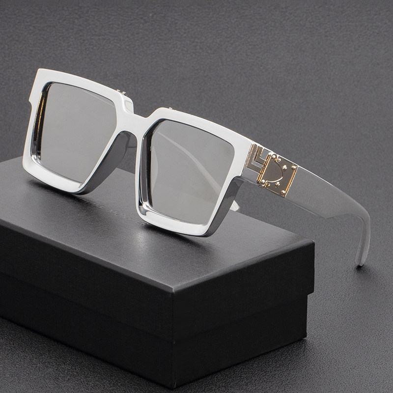 Sunoscopic Women\'s UV, European and American Street Shooting Net Red Millionaire Black Black Black and White Glasses Male Mirror Woman